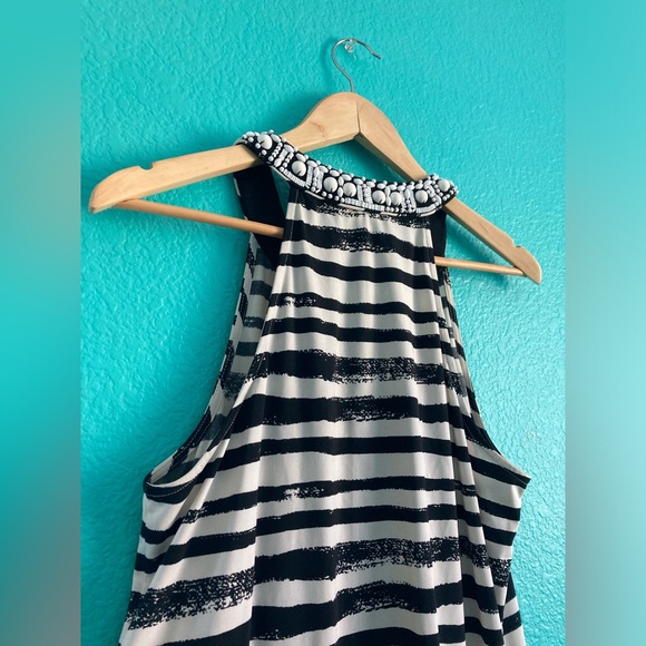 BCBG MaxAzria Black and white Striped mini dress. - Picture 6 of 9
